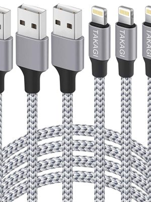 iPhone Charger TAKAGI 3Pack 6FT Nylon Braided Lightning