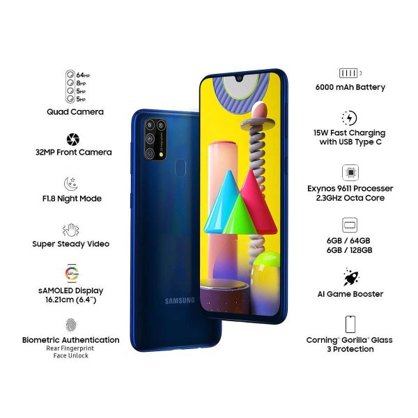 Samsung Galaxy M31 Ocean Blue 128 GB - Görsel 4